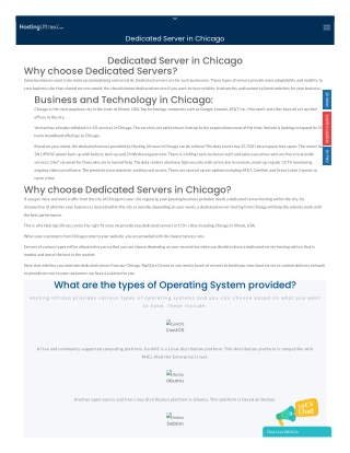 Chicago Dedicated Server