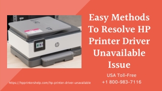 Hp Printer Driver Unavailable 1-8009837116 Hp Printer Driver Not Working