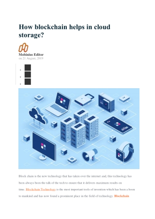 How blockchain helps in cloud storage?