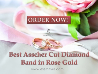 Order Best Asscher Cut Diamond Band in Rose Gold - www.eternityus.com