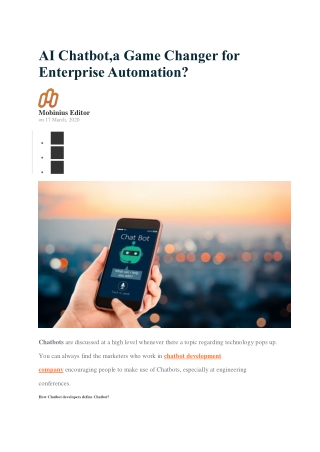 AI Chatbot,a Game Changer for Enterprise Automation?