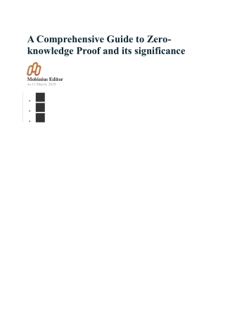 A Comprehensive Guide to Zero-knowledge Proof and its significance
