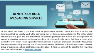 Benefits of Bulk Messaging Services