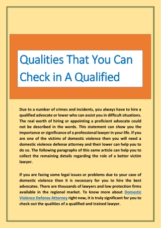 Qualities That You Can Check in A Qualified victim lawyer