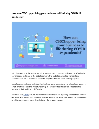 How can CSSChopper bring your business to life during COVID 19 pandemic?