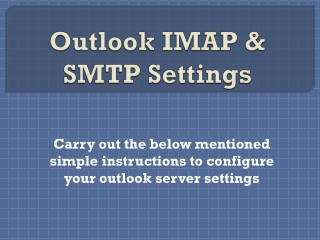 Outlook IMAP And SMTP Server Settings