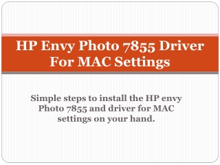 HP Envy Photo 7855 Driver For MAC