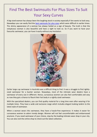Find The Best Swimsuits For Plus Sizes To Suit Your Sexy Curves