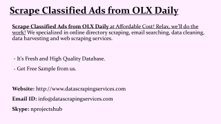 Scrape Classified Ads from OLX Daily