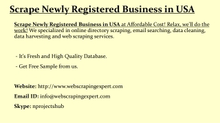 Scrape Newly Registered Business in USA