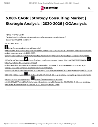 2020 Future of Global Strategy Consulting Market, Size, Share and Trend Analysis Report to 2026