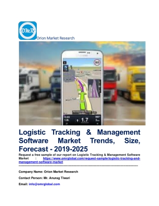 Logistic Tracking & Management Software Market Trends, Size, Forecast - 2019-2025