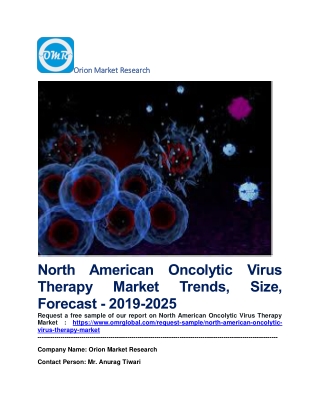 North American Oncolytic Virus Therapy Market Trends, Size, Forecast - 2019-2025