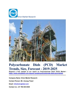 Polycarbonate Diols (PCD) Market Trends, Size, Forecast - 2019-2025