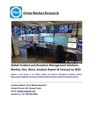 Global Incident and Deviation Management Solutions Market Growth, Size, Share, Industry Report and Forecast 2019-2025