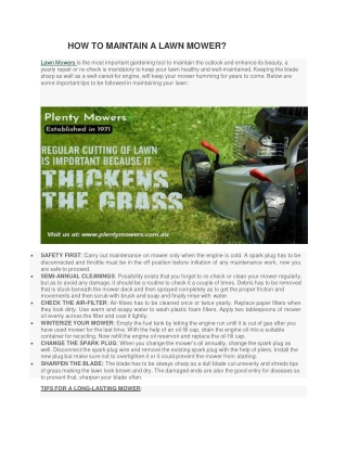 FIVE REASONS TO BUY A HONDA MOWER