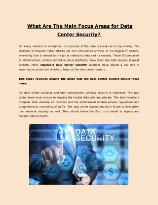 What Are The Main Focus Areas for Data Center Security?