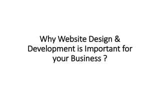 Why Website Design & Development is Important for your Business?