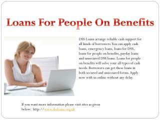 Loans For People On Benefits