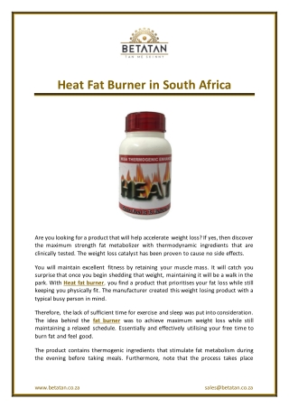 Heat Fat Burner in South Africa