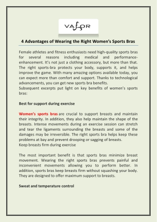4 Advantages of Wearing the Right Women’s Sports Bras