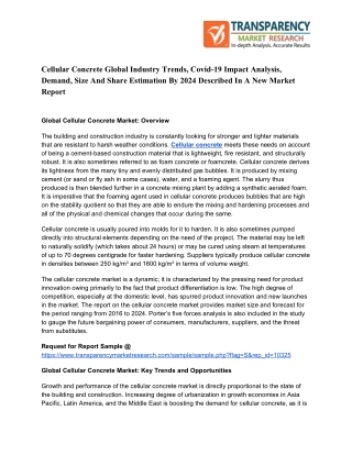 Understanding Impact of COVID-19 on Cellular Concrete Global Industry Trends