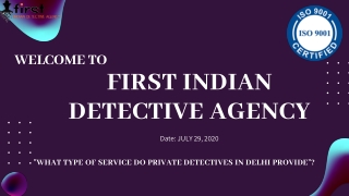 WHAT TYPE OF SERVICE DO PRIVATE DETECTIVES IN DELHI PROVIDE?