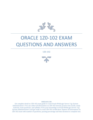 [PDF] Oracle 1Z0-102 Exam Questions and Answers