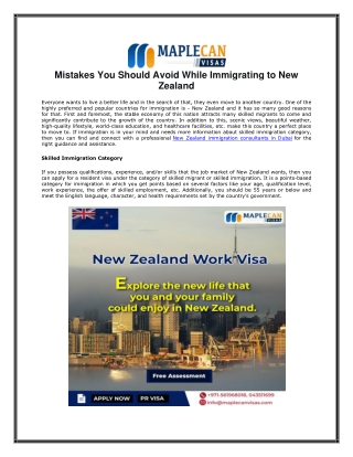 Mistakes You Should Avoid While Immigrating to New Zealand