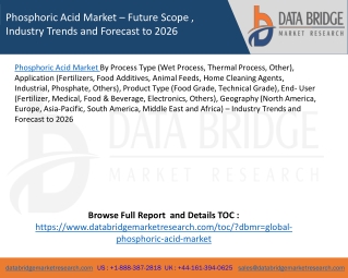 Phosphoric Acid Market – Future Scope , Industry Trends and Forecast to 2026