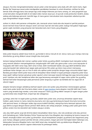Ini Ialah Teknik Cepat Bakal Juara Agen Bandarq Online Terpercaya