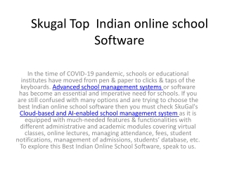 Skugal Top  Indian online school Software ERP