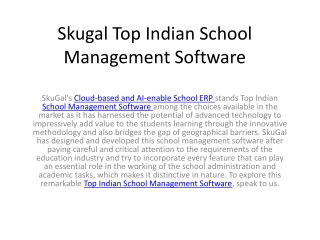 Skugal Top Indian School Management Software