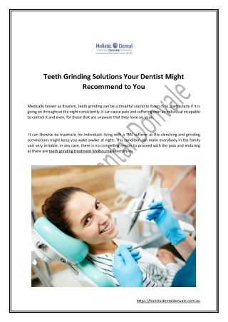 Teeth Grinding Solutions Your Dentist Might Recommend to You