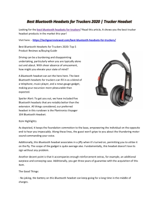 Best Bluetooth Headsets for Truckers 2020 | Trucker Headset