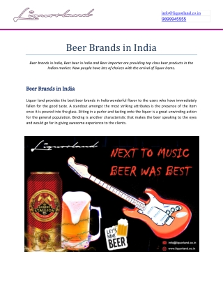 Beer Brands in India