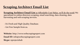 Scraping Architect Email List