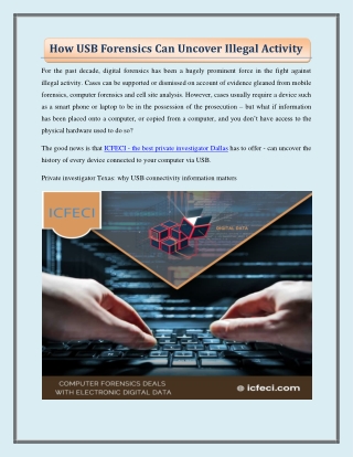 How USB Forensics Can Uncover Illegal Activity