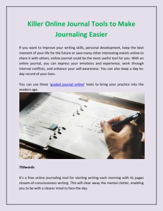 Killer Online Journal Tools to Make Journaling Easier