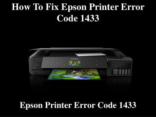 How To Fix Epson Printer Error Code 1433