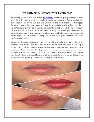 Lip Tattooing: Restore Your Confidence