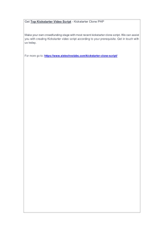 Get Top Kickstarter Video Script - Kickstarter Clone PHP