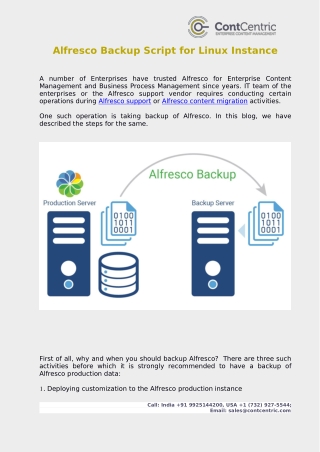 Alfresco Backup Script for Linux Instance
