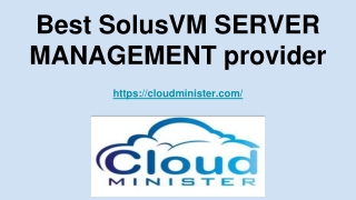 Best SolusVM SERVER MANAGEMENT provider