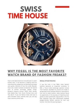 Swiss Time House: Why Fossil Is The Most Favorite Watch Brand Of Fashion Freaks?