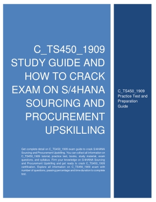 How to Prepare for C_TS450_1909 exam on S/4HANA Sourcing and Procurement Upskilling