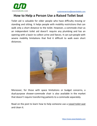 How to Help a Person Use a Raised Toilet Seat