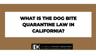 What Is The Dog Bite Quarantine Law In California?
