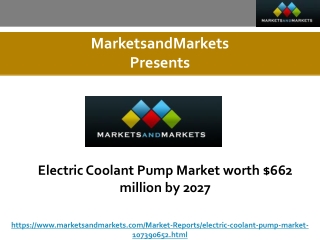 Electric Coolant Pump Market worth $662 million by 2027