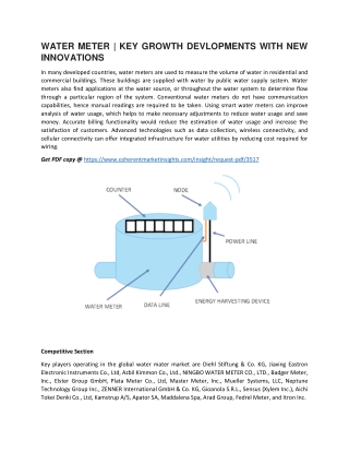 WATER METER | KEY GROWTH DEVLOPMENTS WITH NEW INNOVATIONS